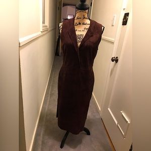 Vince Brown Suede Black Truffle Dress - 10 NWT